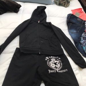 Juicy couture black sweat set